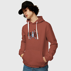 Толстовка-худи хлопковая мужская Jordan Bender, цвет: кирпичный — фото 2
