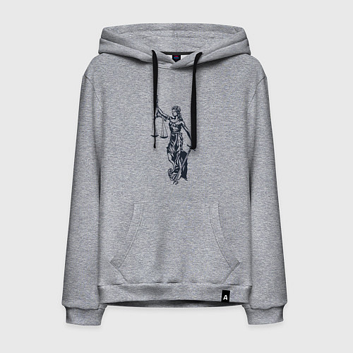 Мужская толстовка-худи Фемида правосудие / Меланж – фото 1