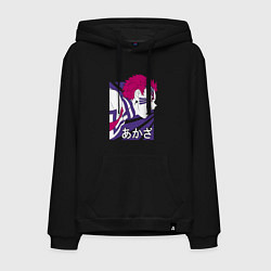 Толстовка-худи хлопковая мужская Клинок рассекающий демонов Акадза, цвет: черный