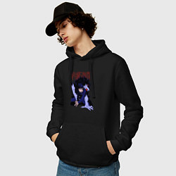 Толстовка-худи хлопковая мужская Магическая битва Мегуми гончая, цвет: черный — фото 2