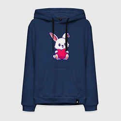 Толстовка-худи хлопковая мужская Heart rabbit, цвет: тёмно-синий