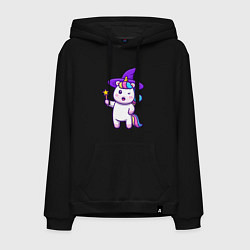 Толстовка-худи хлопковая мужская Фея единорожка, цвет: черный
