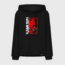 Толстовка-худи хлопковая мужская Cyberpunk samurai, цвет: черный