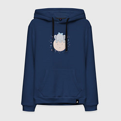 Толстовка-худи хлопковая мужская Elephant on the moon, цвет: тёмно-синий