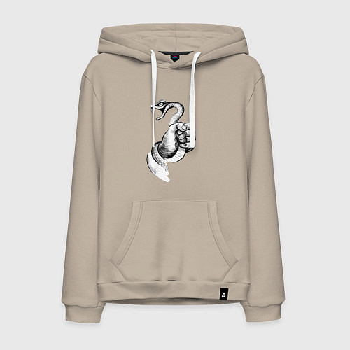 Мужская толстовка-худи Пойманная змея / Миндальный – фото 1