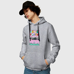 Толстовка-худи хлопковая мужская Pink Floyd band rock, цвет: меланж — фото 2