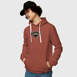 Толстовка-худи хлопковая мужская Power gym man, цвет: кирпичный — фото 2