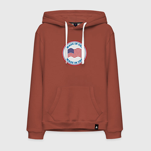 Мужская толстовка-худи Сделано в Америке / Кирпичный – фото 1