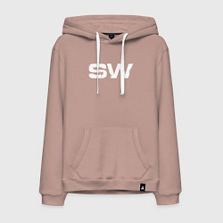 Толстовка-худи хлопковая мужская Street Workout OldSchool White Hoodie, цвет: пыльно-розовый