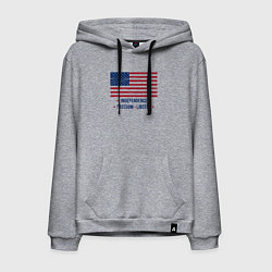 Толстовка-худи хлопковая мужская США - независимость и свобода, цвет: меланж