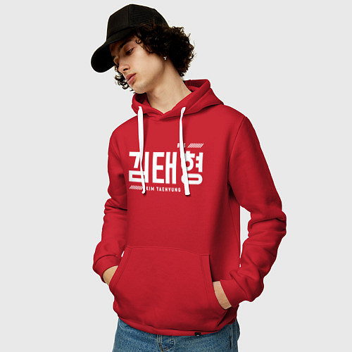 Мужская толстовка-худи Ким Тэхен bts / Красный – фото 3