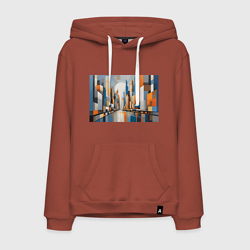 Мужская толстовка-худи Архитектура город абстракция / Кирпичный – фото 1