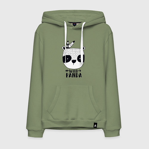 Мужская толстовка-худи Wild panda / Авокадо – фото 1