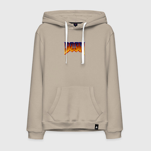 Мужская толстовка-худи Doom logotype / Миндальный – фото 1
