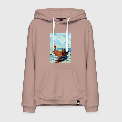 Мужская толстовка-худи Ван-Пис Луффи / Пыльно-розовый – фото 1