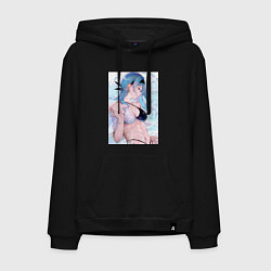 Толстовка-худи хлопковая мужская Геншин Эола Лоуренс, цвет: черный