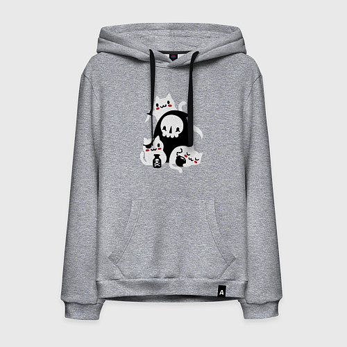Мужская толстовка-худи Котики на Хэллоуин / Меланж – фото 1