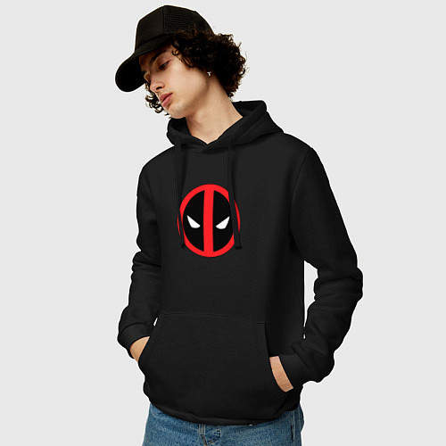 Мужская толстовка-худи Deadpool logo / Черный – фото 3