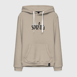 Толстовка-худи хлопковая мужская Весна в Париже, цвет: миндальный