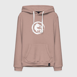 Толстовка-худи хлопковая мужская Mortal kombat 1 logo, цвет: пыльно-розовый