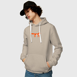 Толстовка-худи хлопковая мужская Funny fox, цвет: миндальный — фото 2