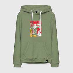 Толстовка-худи хлопковая мужская Человек-бензопила - Makima, цвет: авокадо