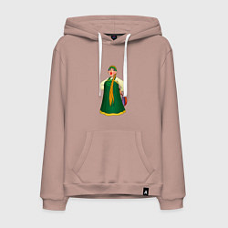 Толстовка-худи хлопковая мужская Баба, цвет: пыльно-розовый