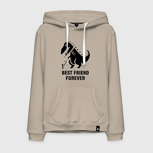 Мужская толстовка-худи Godzilla best friend / Миндальный – фото 1