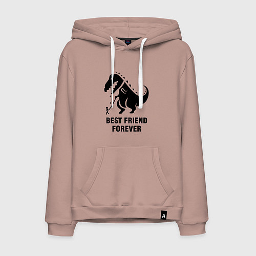 Мужская толстовка-худи Godzilla best friend / Пыльно-розовый – фото 1