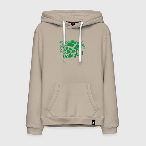Мужская толстовка-худи Волейбол на пляже / Миндальный – фото 1