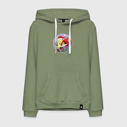 Толстовка-худи хлопковая мужская Санта Билл Гравити Фолз, цвет: авокадо