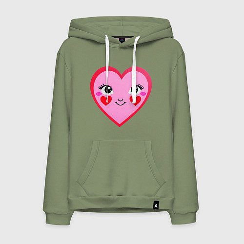 Мужская толстовка-худи Сердечко с глазками / Авокадо – фото 1