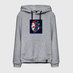 Толстовка-худи хлопковая мужская Санта Клаус спешит поздравить, цвет: меланж