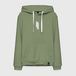 Толстовка-худи хлопковая мужская Skrillex - logo, цвет: авокадо