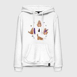 Толстовка-худи хлопковая мужская Коточасы, цвет: белый