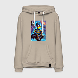 Толстовка-худи хлопковая мужская Batbart - ai art fantasy, цвет: миндальный