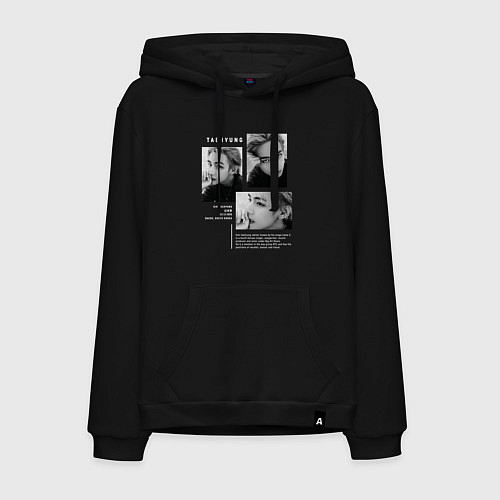 Мужская толстовка-худи Taehyung bts black-white / Черный – фото 1