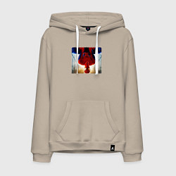 Толстовка-худи хлопковая мужская Новый человек паук, цвет: миндальный