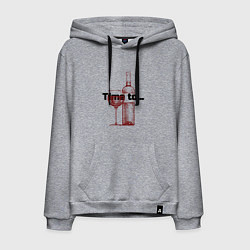 Толстовка-худи хлопковая мужская Time to винишко, цвет: меланж