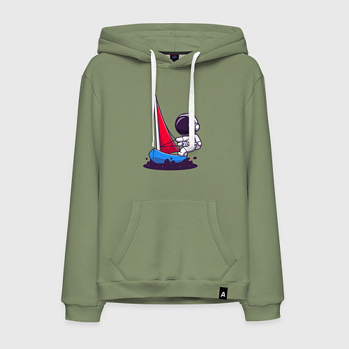 Мужская толстовка-худи Космонавт яхтсмен / Авокадо – фото 1