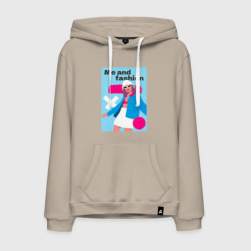 Мужская толстовка-худи Я и мода pop art / Миндальный – фото 1