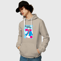 Толстовка-худи хлопковая мужская Я и мода pop art, цвет: миндальный — фото 2