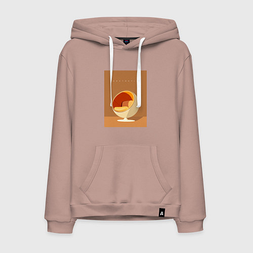 Мужская толстовка-худи Эстетика / Пыльно-розовый – фото 1