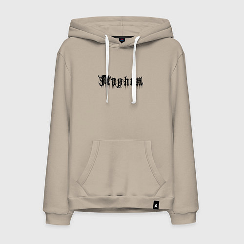 Мужская толстовка-худи Mayhem - phrase / Миндальный – фото 1