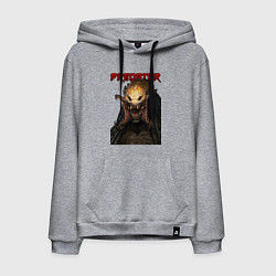 Толстовка-худи хлопковая мужская Predator scream, цвет: меланж