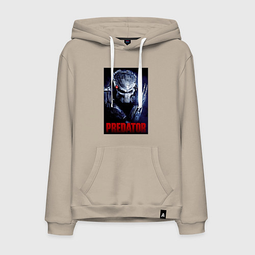 Мужская толстовка-худи Predator in the helmet / Миндальный – фото 1