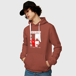 Толстовка-худи хлопковая мужская Токийский Гуль 1000-7, цвет: кирпичный — фото 2