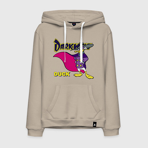 Мужская толстовка-худи Чёрный плащ - Кряк Лапчатый / Миндальный – фото 1