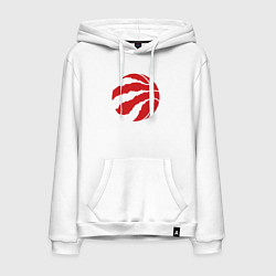 Толстовка-худи хлопковая мужская Raptors ball, цвет: белый