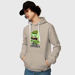 Толстовка-худи хлопковая мужская Angry - Flippy, цвет: миндальный — фото 2